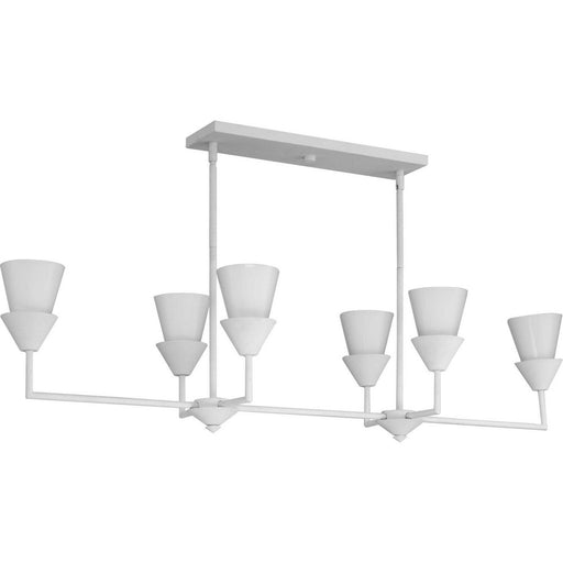 Pinellas 6-Light Linear Chandelier in White Plaster