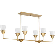 Pinellas 6-Light Linear Chandelier in Soft Gold