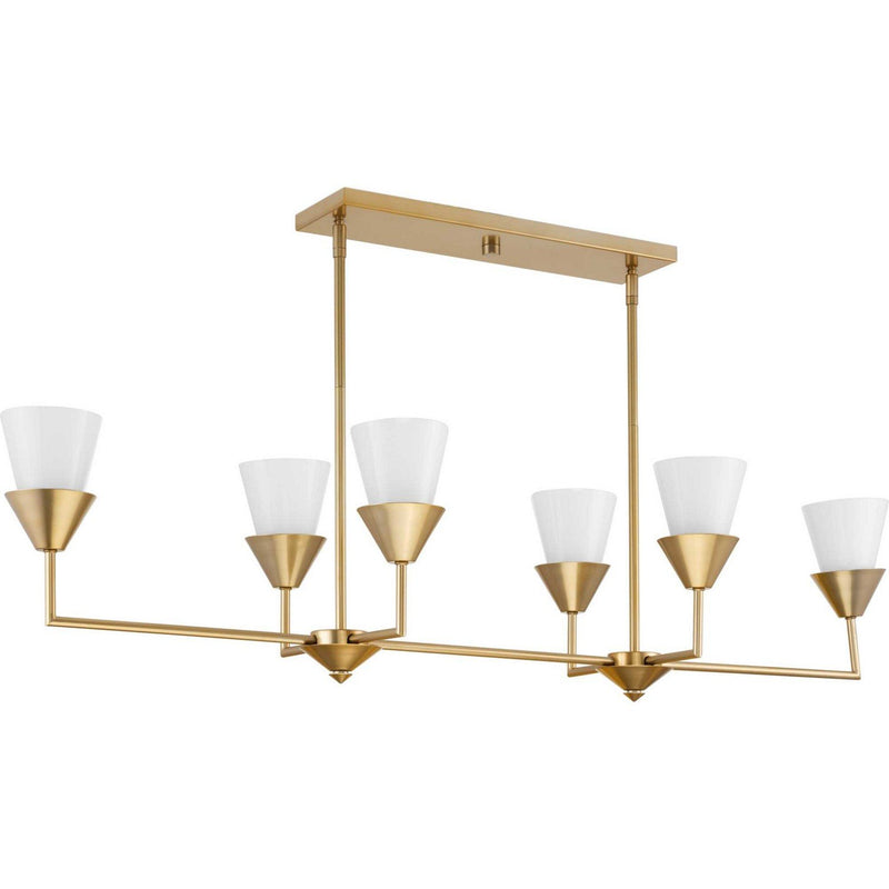 Pinellas 6-Light Linear Chandelier in Soft Gold