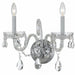 Traditional Crystal 2 Light Wall Mount in Polished Chrome with Clear Hand Cut Crystal
