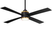 Falco 54" LED Ceiling Fan in Coal Black and Soft Brass