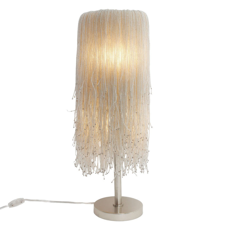Crystal Reign 2-Light Table Lamp in Polished Nickel