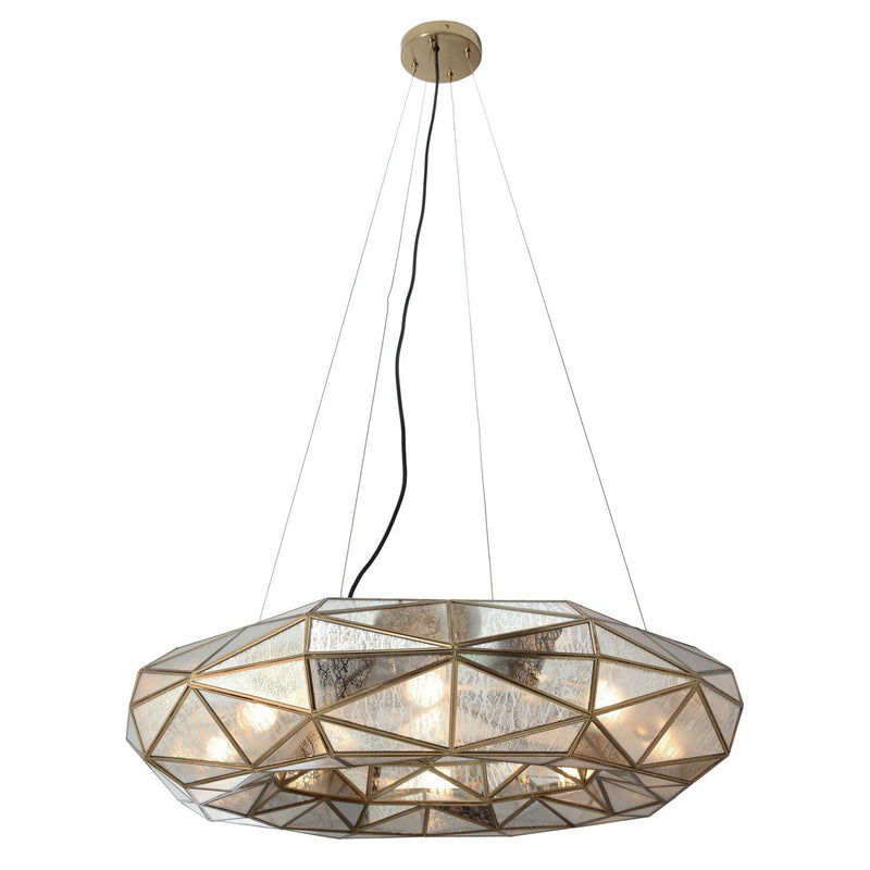 Geo-Gem 8-Light Chandelier in Artisan Brass