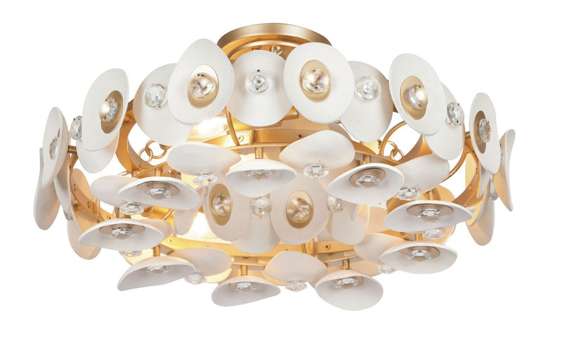 Niu 3-Light Semi-Flush Mount in Fawn Gold