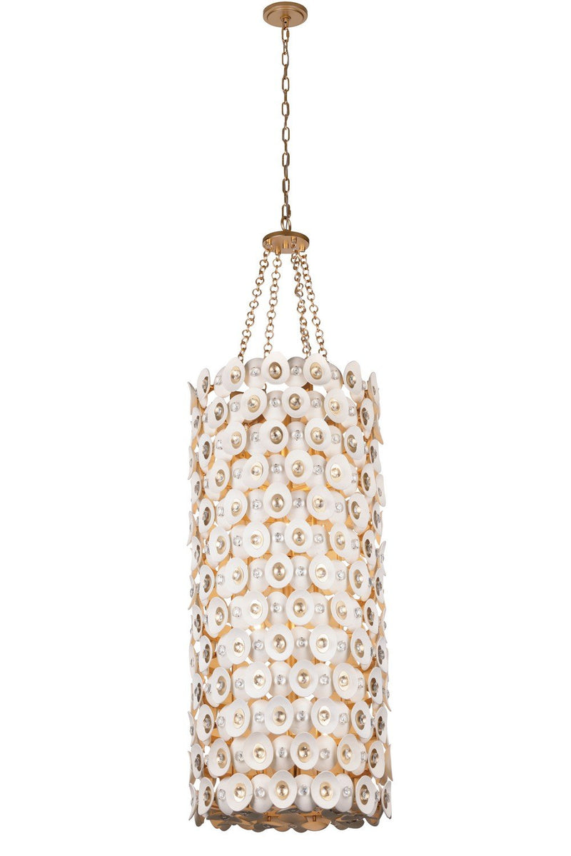 Niu 12-Light Foyer Pendant in Fawn Gold
