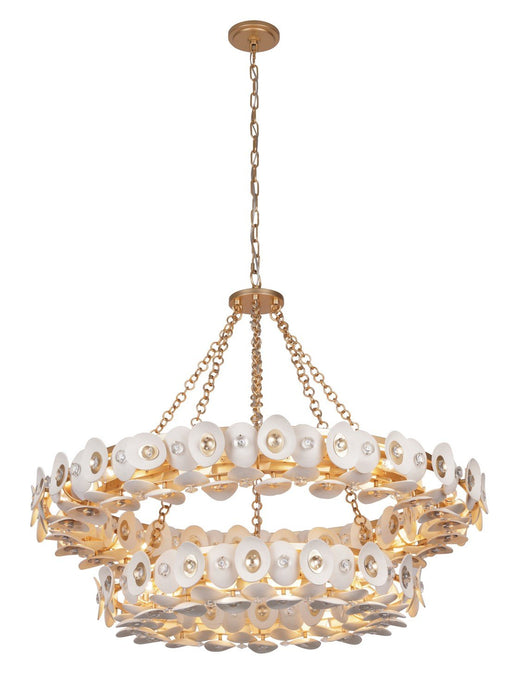 Niu 22-Light Chandelier in Fawn Gold