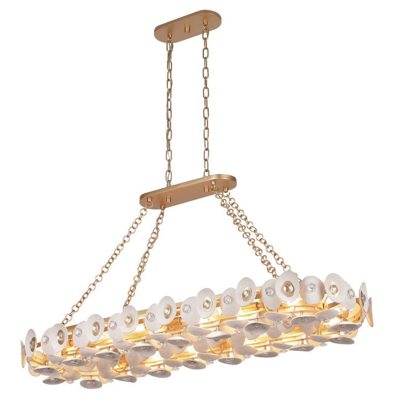 Niu 14-Light Linear Chandelier in Fawn Gold