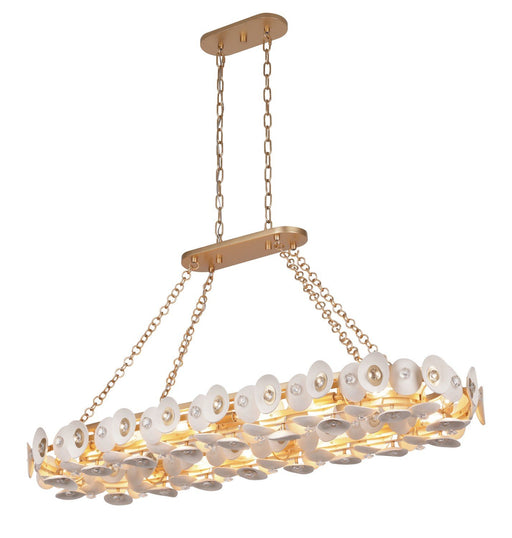 Niu 14-Light Linear Chandelier in Fawn Gold