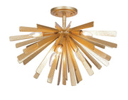 Confluence 6-Light Semi-Flush Mount in Piastra Gold
