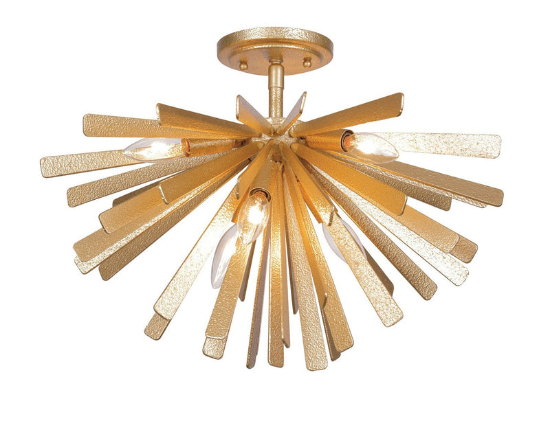 Confluence 6-Light Semi-Flush Mount in Piastra Gold
