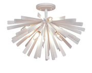 Confluence 6-Light Semi-Flush Mount in Piastra White
