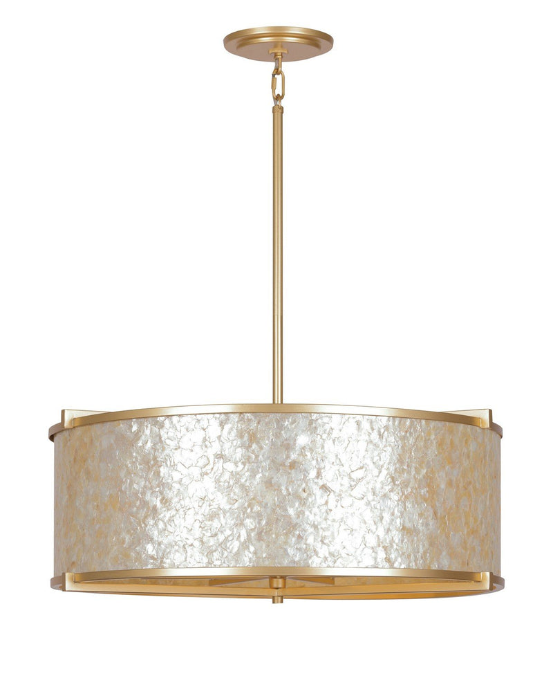 Sommers Bend 6-Light Drum Pendant in Fawn Gold