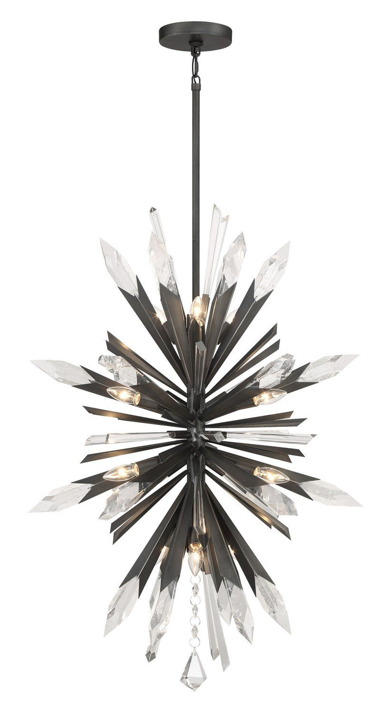 Elsa 26" 12-Light Chandelier in Midnight Graphite