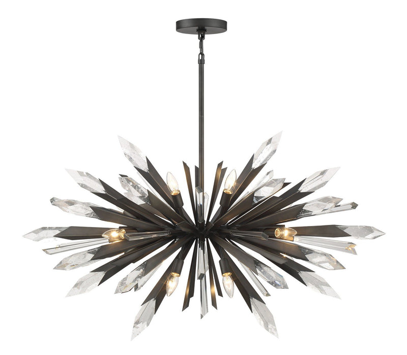 Elsa 42" 12-Light Chandelier in Midnight Graphite