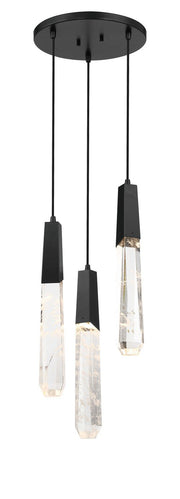 Drifting Droplets 3-Light LED Pendant in Coal Black