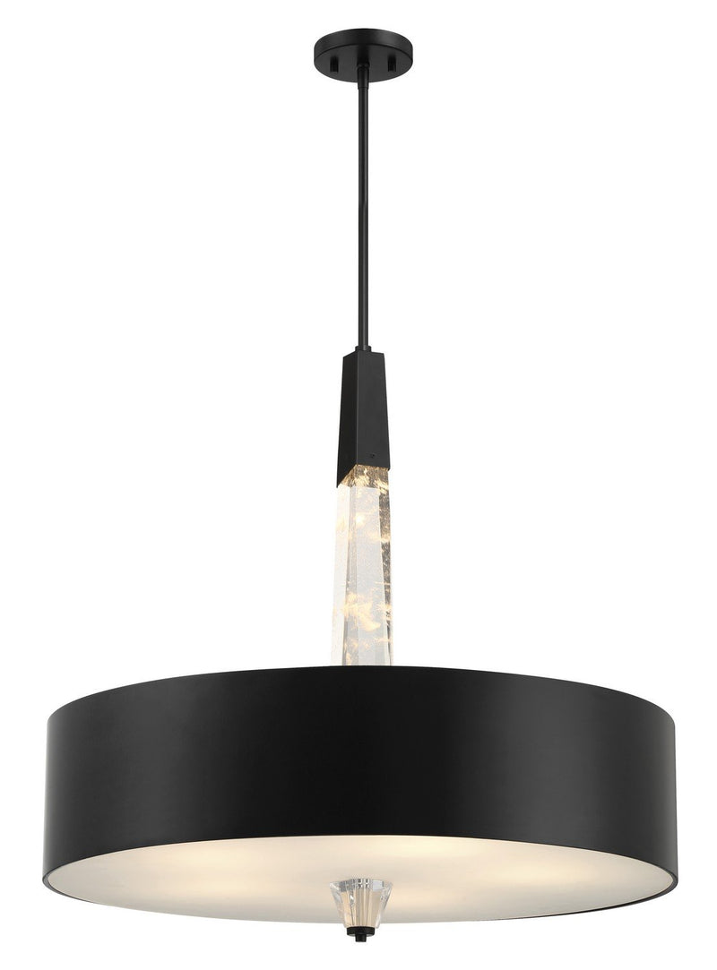 Drifting Droplets 5-Light LED Pendant in Coal Black