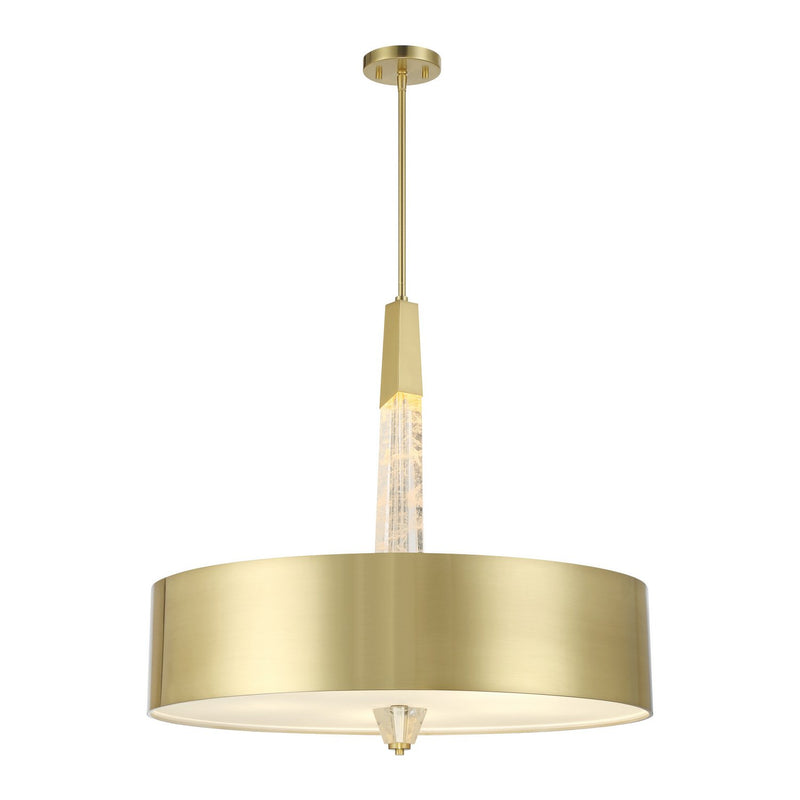 Drifting Droplets 5-Light LED Pendant in Brushed Brass