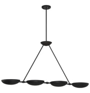 Undertas 4-Light Linear Chandelier in Textured Coal Black