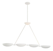 Undertas 4-Light Linear Chandelier in Piastra White