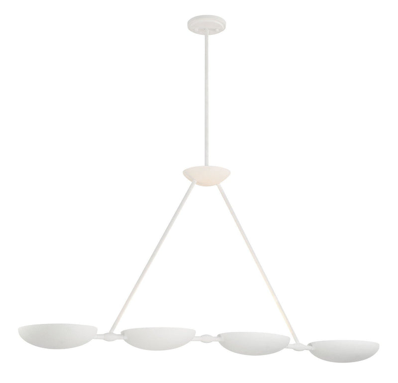 Undertas 4-Light Linear Chandelier in Piastra White