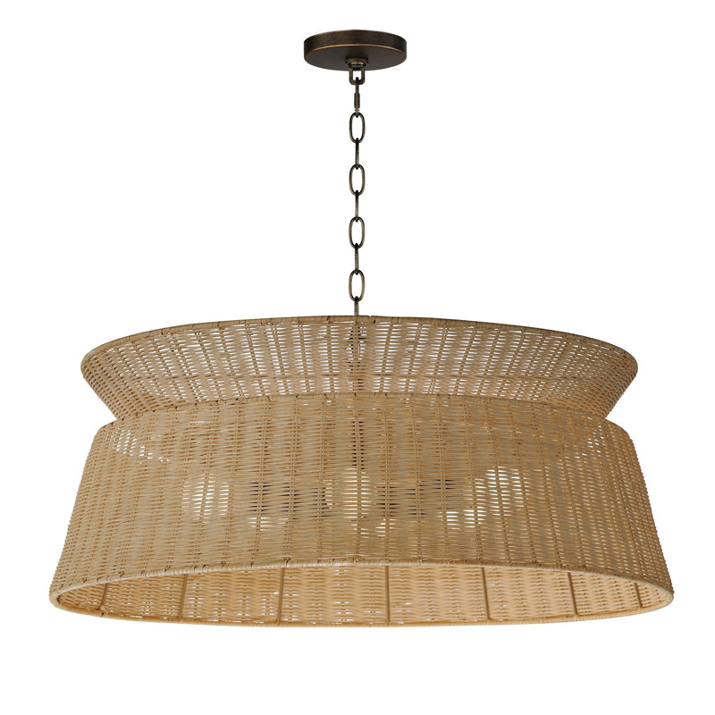 Tulum 6 Light Pendant in Dark Bronze