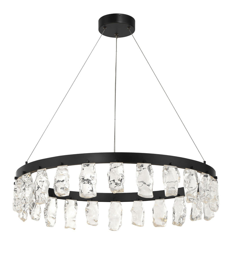 Artic Glacier 33" LED Chandelier in Coal Black