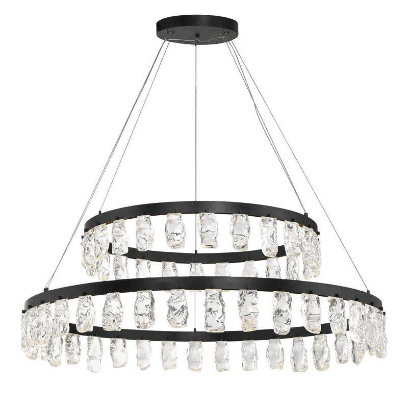 Artic Glacier 49" Two-Tier LED Chandelier in Coal Black