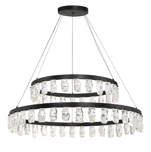 Artic Glacier 49" Two-Tier LED Chandelier in Coal Black