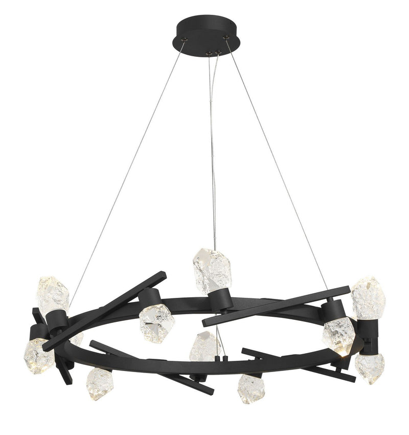 Kosmyc LED Chandelier in Sand Coal Black