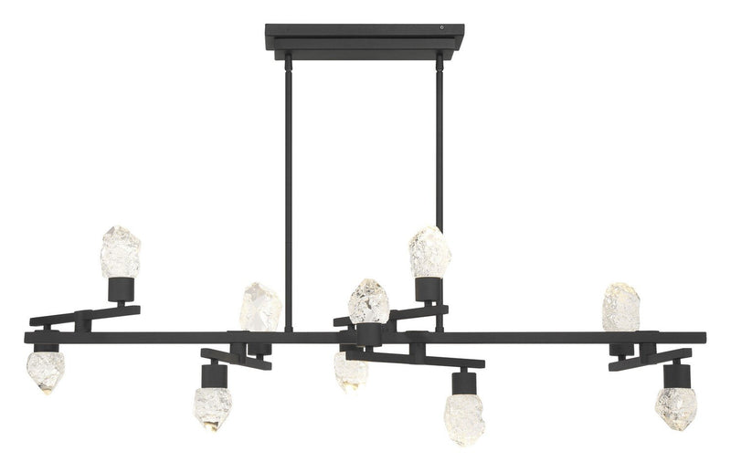 Kosmyc LED Linear Chandelier in Sand Coal Black