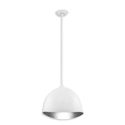 Eclos 16" Pendant in Textured White with Silver Leaf