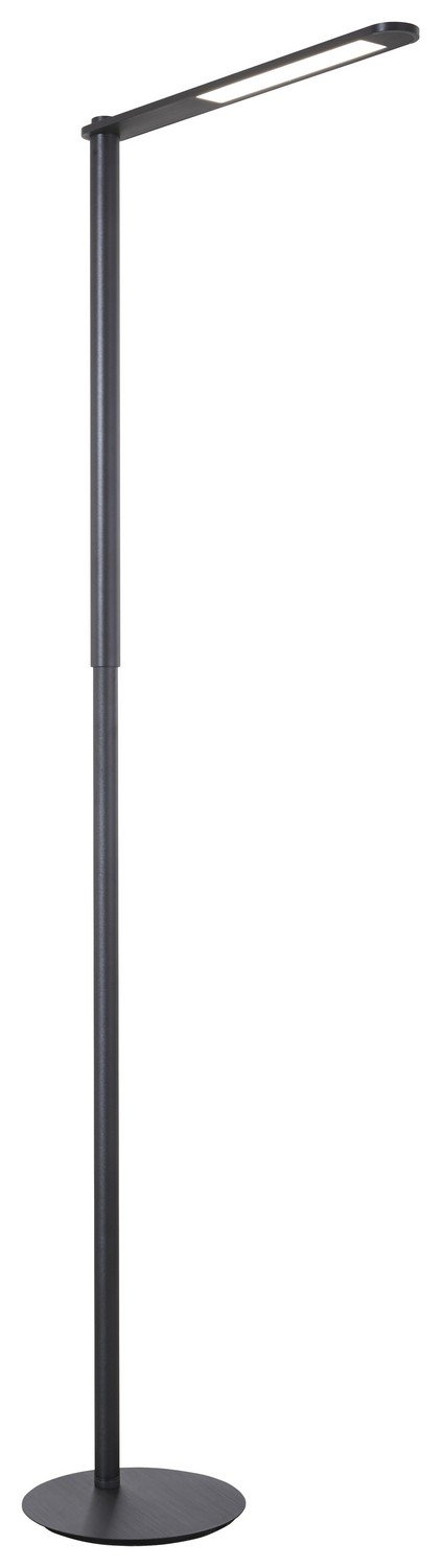 George Kovacs 56.5" LED Boom Arm Floor Lamp in Coal Black & Brushed Coal