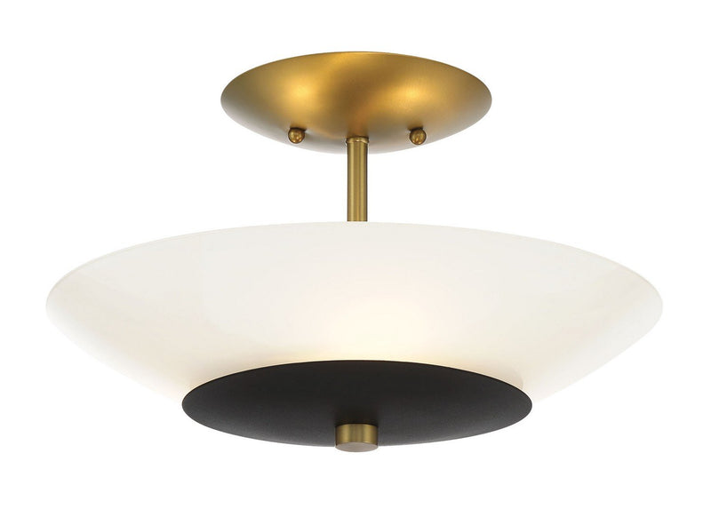 Bax 3-Light Small Semi-Flush Mount in Coal