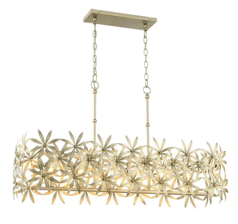 Flower Child 6-Light Linear Pendant in Ambry Gold