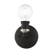 Lansdale ADA Bath Sconce in Black with Brushed Nickel Accents