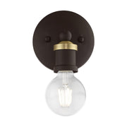 Lansdale ADA Bath Sconce in Bronze with Antique Brass Accents