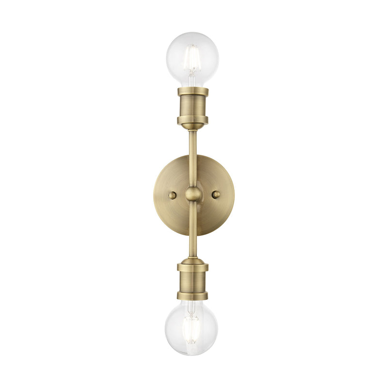 Lansdale 2-Light ADA Bath Vanity Light in Antique Brass