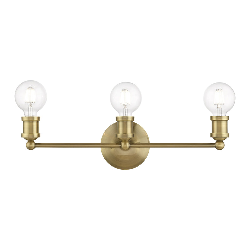 Lansdale 3-Light ADA Bath Vanity Light in Antique Brass