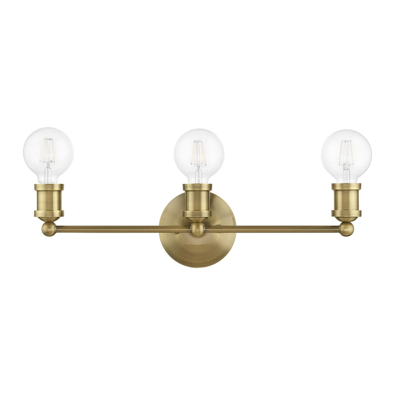 Lansdale 3-Light ADA Bath Vanity Light in Antique Brass