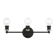 Lansdale 3-Light ADA Bath Vanity Light in Black with Brushed Nickel Accents
