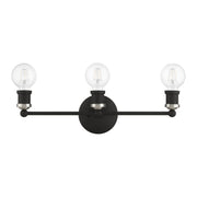 Lansdale 3-Light ADA Bath Vanity Light in Black with Brushed Nickel Accents