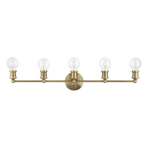Lansdale 5-Light Large ADA Bath Vanity Light in Antique Brass