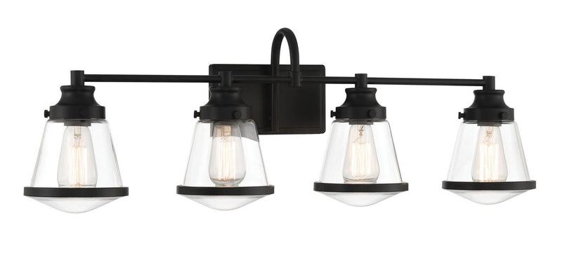 Mannsdale 4-Light Bath Vanity Light in Coal Black