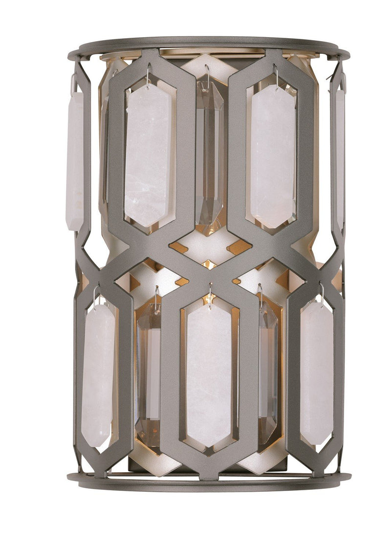 Hexly 8" Wall Sconce in Bronze & Sultry Silver