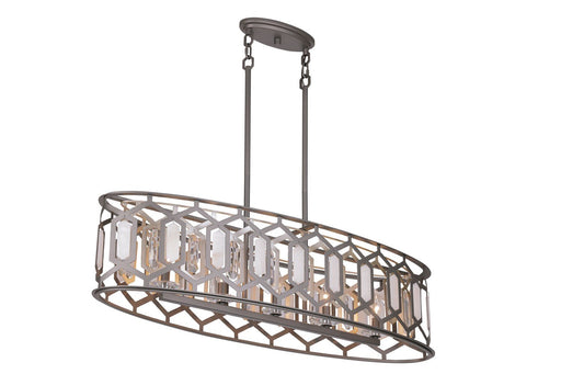 Hexly 5-Light Linear Pendant in Bronze & Sultry Sliver