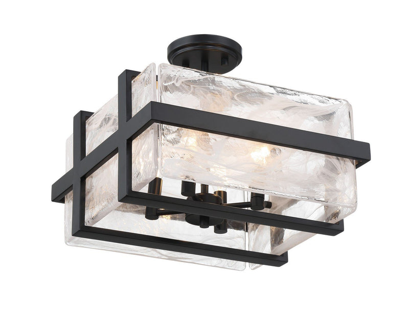 Cloud Break 4-Light Semi-Flush Mount in Coal