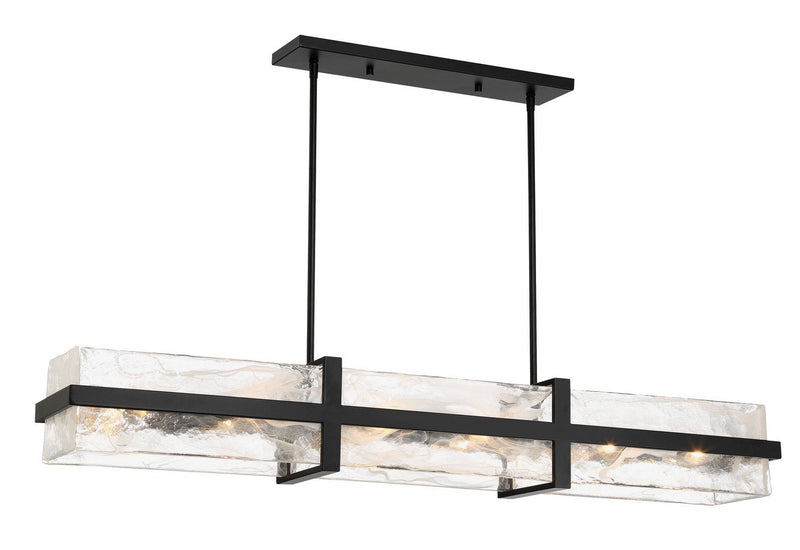 Cloud Break 12-Light Small Linear Pendant in Coal