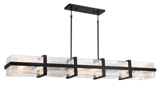 Cloud Break 12-Light Large Linear Pendant in Coal
