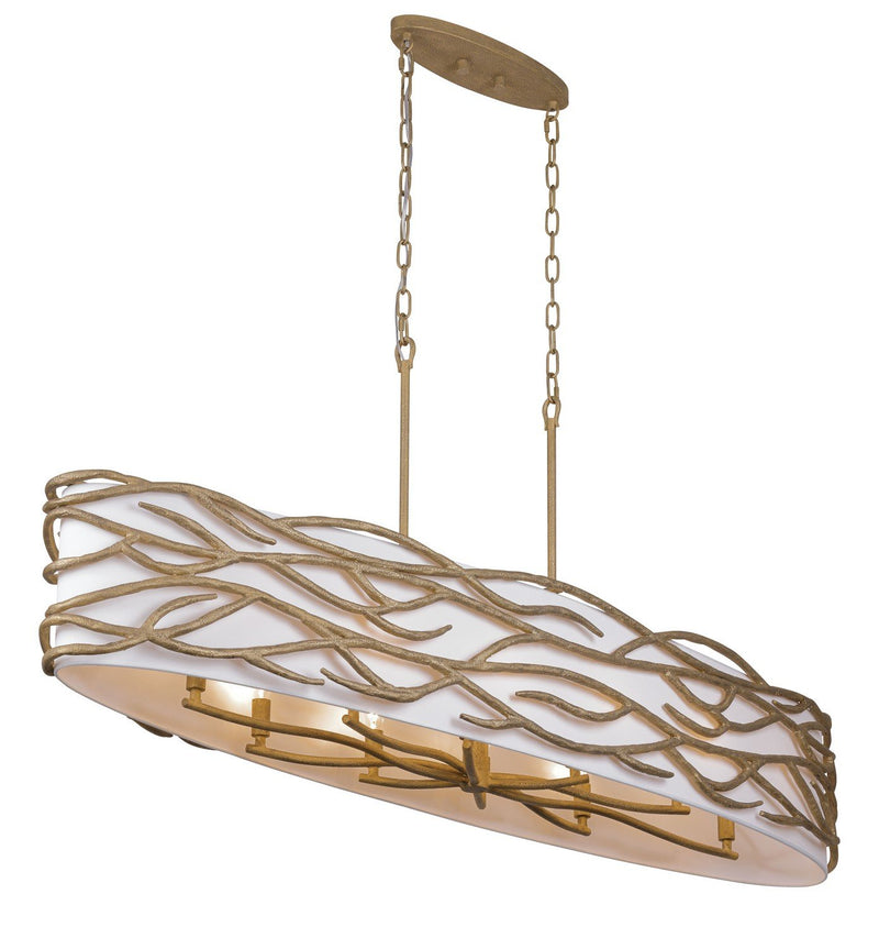Branch Reality 10-Light Linear Pendant in Ashen Gold