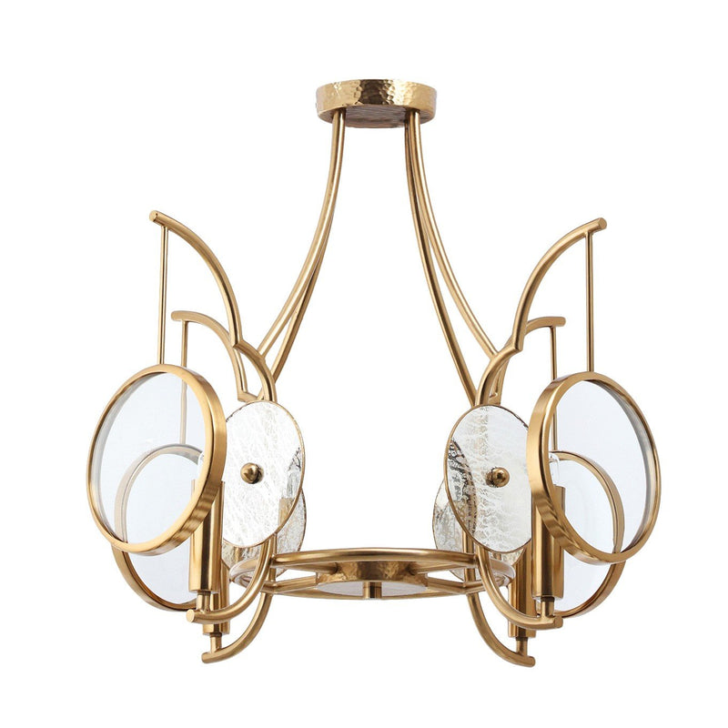 Into Focus 4-Light Semi-Flush Mount in Artisan Brass